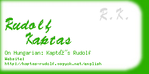 rudolf kaptas business card